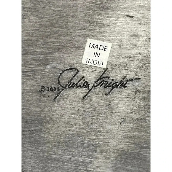 Julia Knight Mother Of Pearl Plates/Silver/2005/7.5”/India/Set Of 4/Snack/Salad - Picture 6 of 11